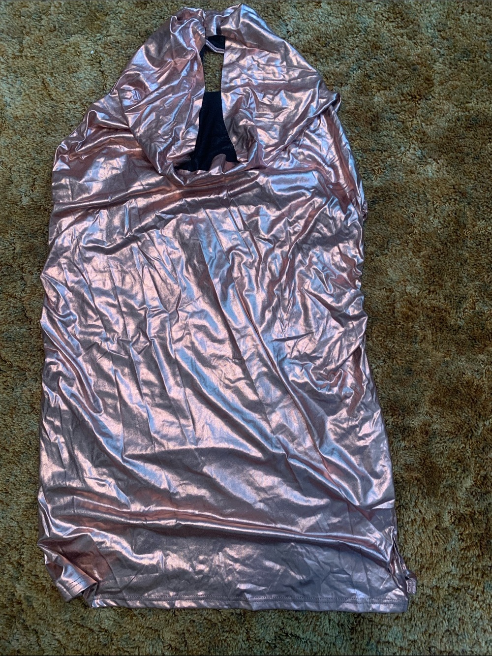 🩷🩷SUPER SEXY SHEIN 4X Metallic Pink Women’s HALTER DRESS!Shimmery Rose Tone🩷🩷